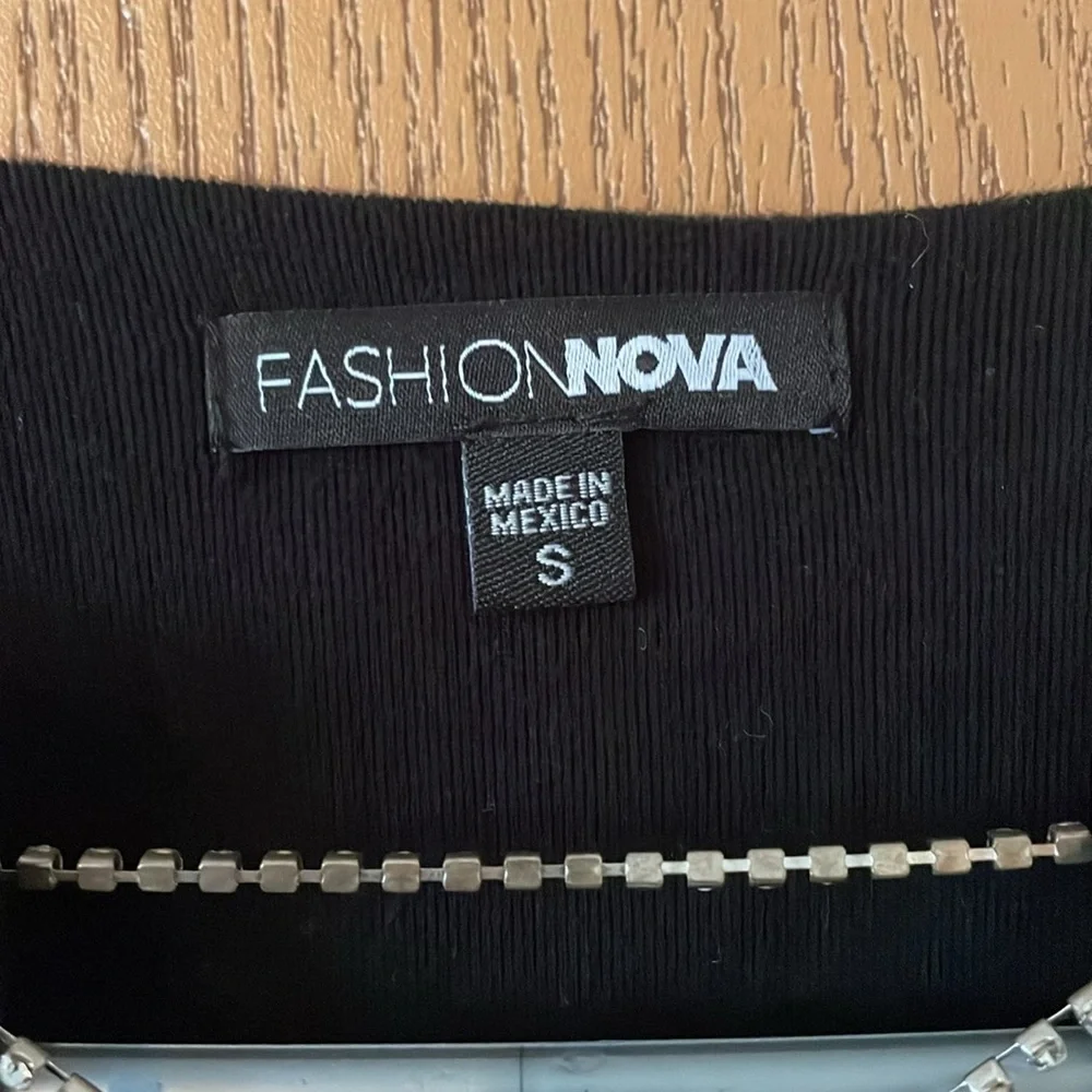 Fashion Nova Black Lace-Up Women's Top - Picture 2 of 3